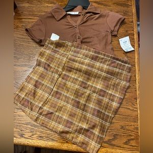 Beautees size 7/8 shirt/skirt set-NWT